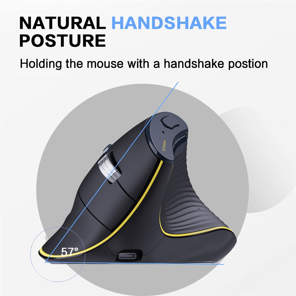Silent Ergonomic Wireless Mouse – Dual Mode 2.4G & Bluetooth, Rechargeable