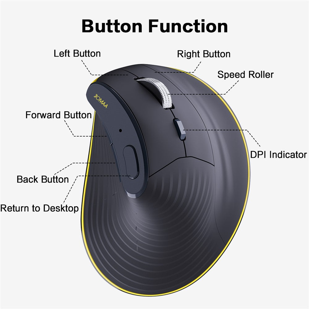 Silent Ergonomic Wireless Mouse – Dual Mode 2.4G & Bluetooth, Rechargeable