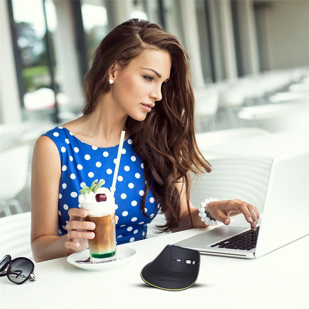 Silent Ergonomic Wireless Mouse – Dual Mode 2.4G & Bluetooth, Rechargeable