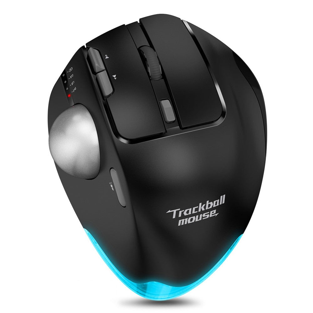 Ergonomic Trackball Wireless Mouse – RGB, Rechargeable, Dual Mode 2.4G & Bluetooth