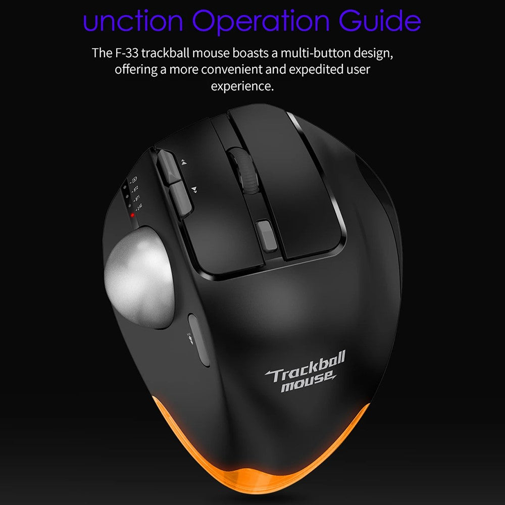 Ergonomic Trackball Wireless Mouse – RGB, Rechargeable, Dual Mode 2.4G & Bluetooth