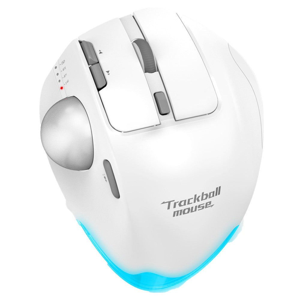 Ergonomic Trackball Wireless Mouse – RGB, Rechargeable, Dual Mode 2.4G & Bluetooth