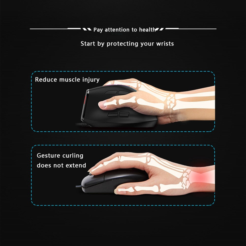 Ergonomic Wireless Gaming Mouse – 2.4G & Bluetooth, RGB, Rechargeable