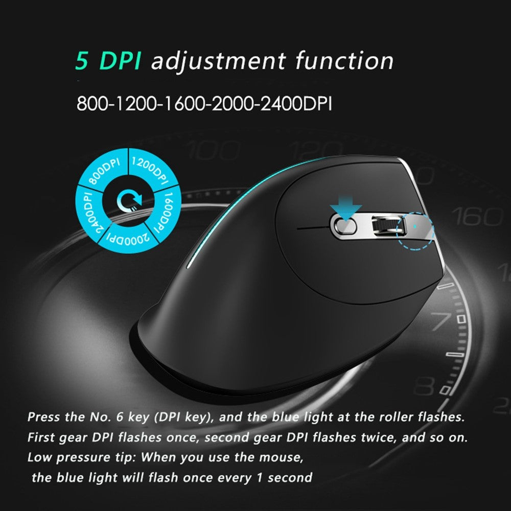 Ergonomic Wireless Gaming Mouse – 2.4G & Bluetooth, RGB, Rechargeable