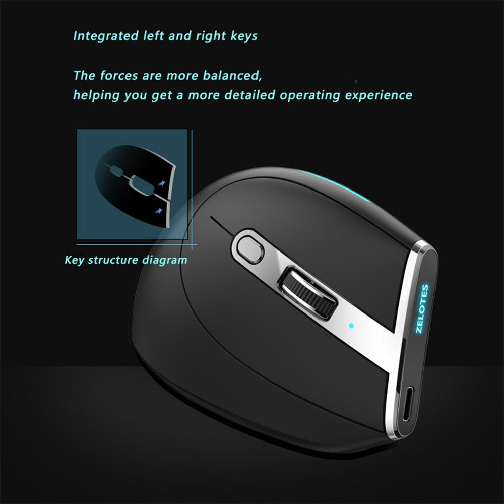 Ergonomic Wireless Gaming Mouse – 2.4G & Bluetooth, RGB, Rechargeable