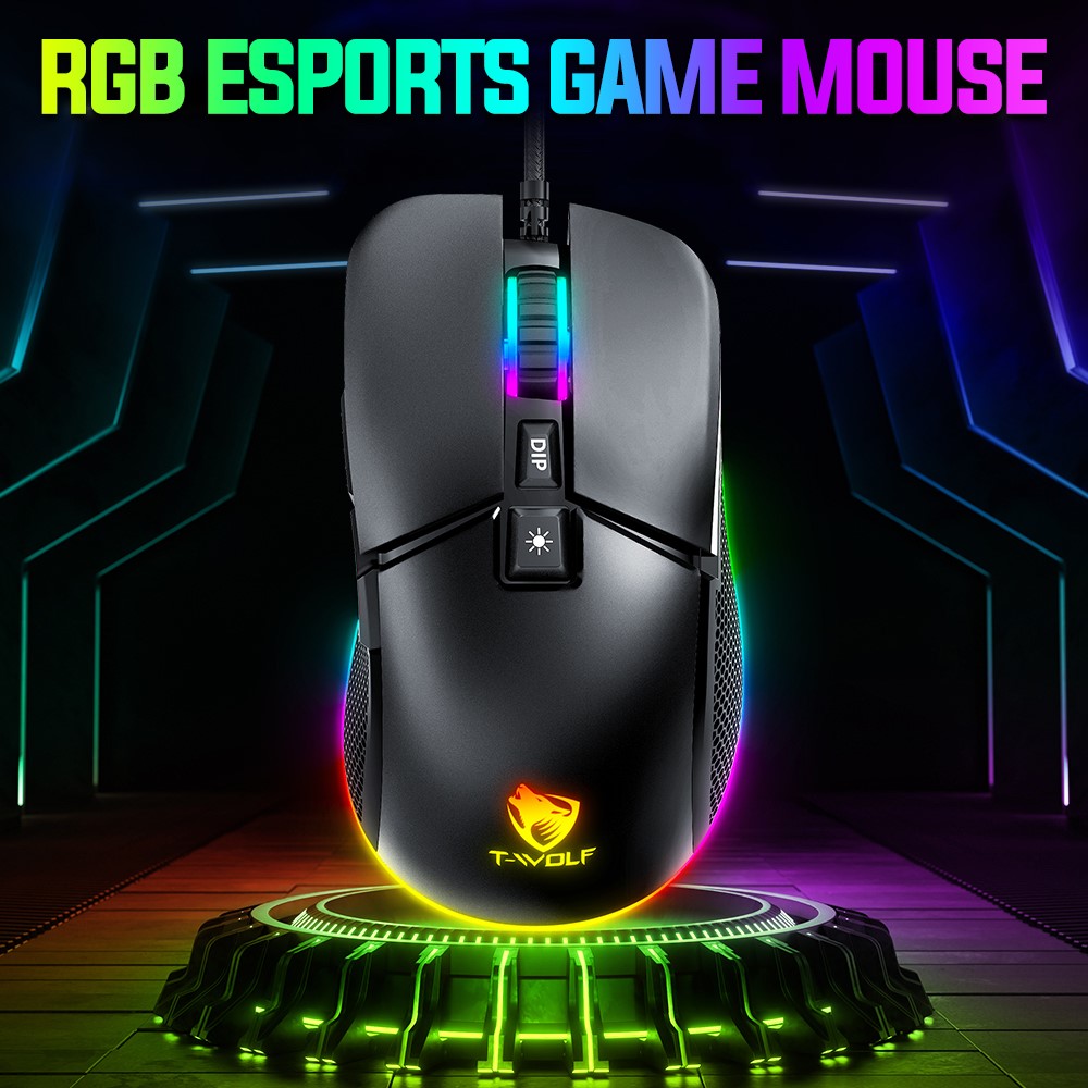 T-WOLF G590 Wired Gaming Mouse – RGB Light, Up to 7200 DPI