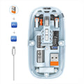 Transparent Silent Wireless Mouse – Tri-Mode Connectivity