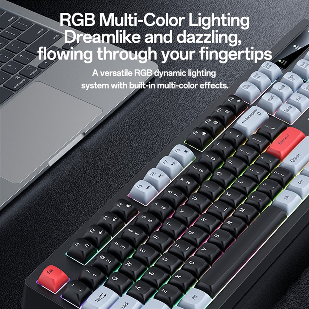 104-Key Low-Noise Mechanical Keyboard – RGB Backlit, English Layout