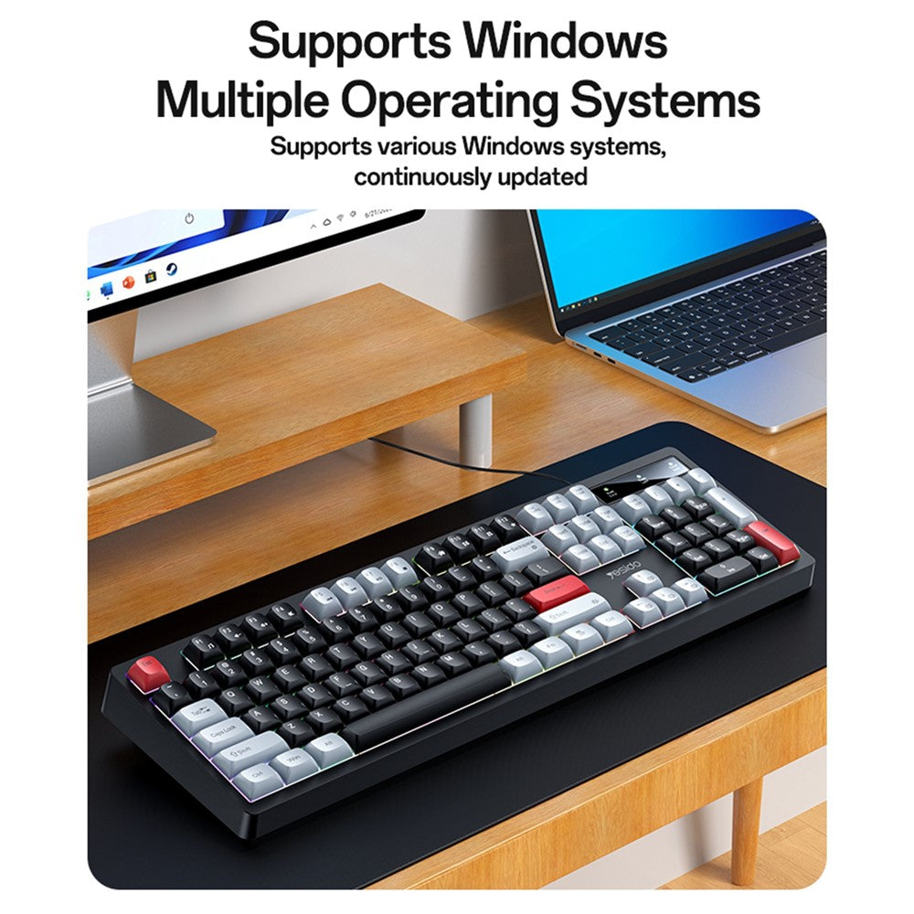 104-Key Low-Noise Mechanical Keyboard – RGB Backlit, English Layout