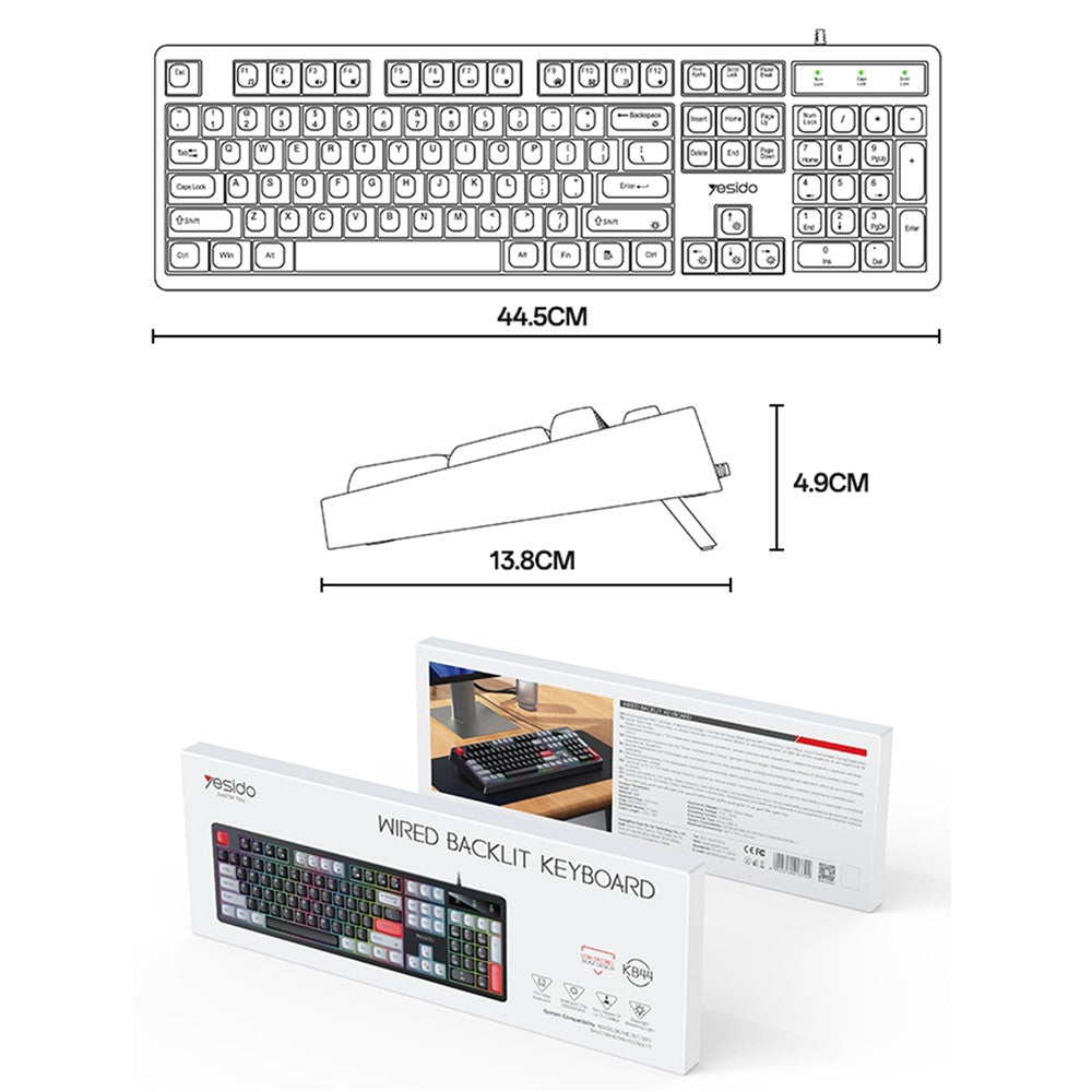 104-Key Low-Noise Mechanical Keyboard – RGB Backlit, English/Arabic Layout
