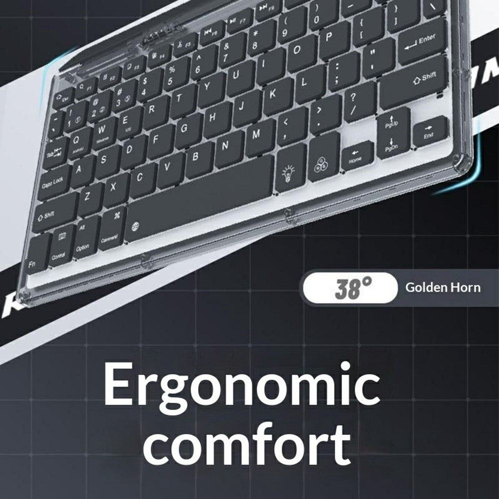 Foldable Transparent Wireless Keyboard – Tri-Mode, For Computer & Tablet