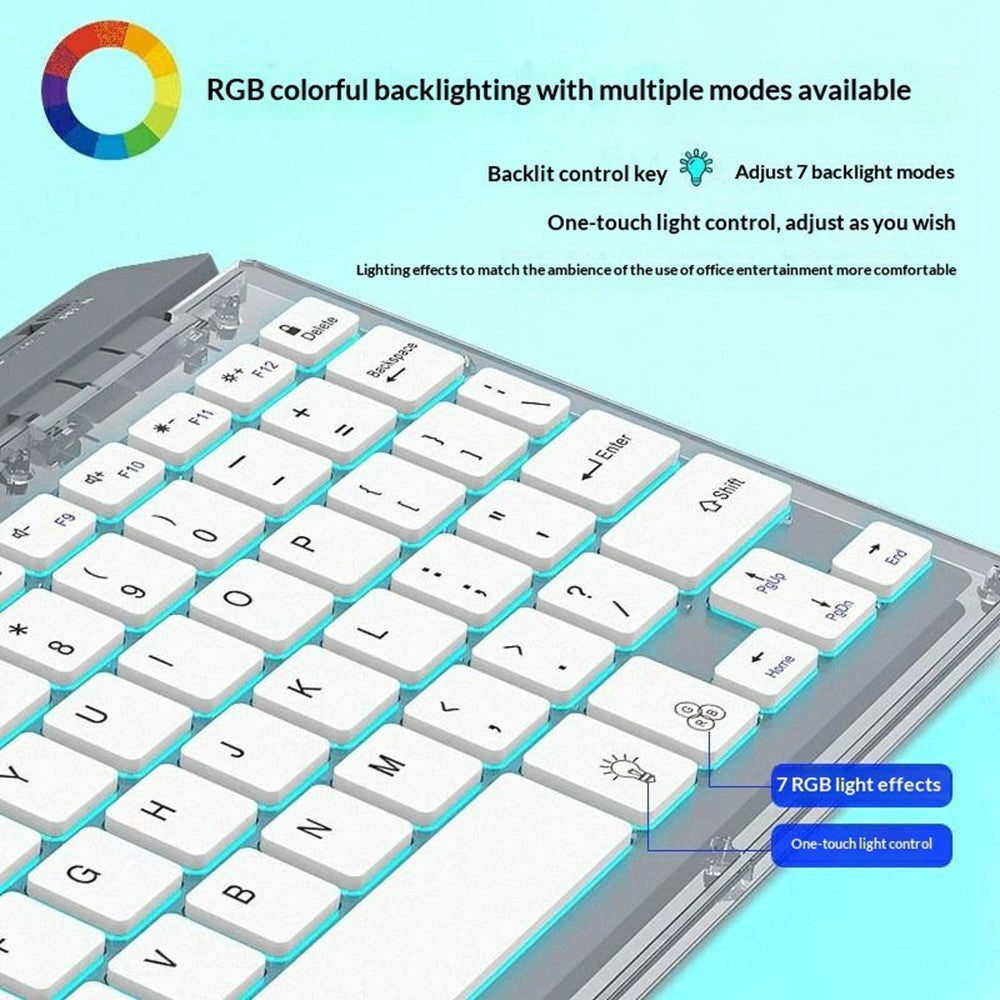 Foldable Transparent Wireless Keyboard – Tri-Mode, For Computer & Tablet