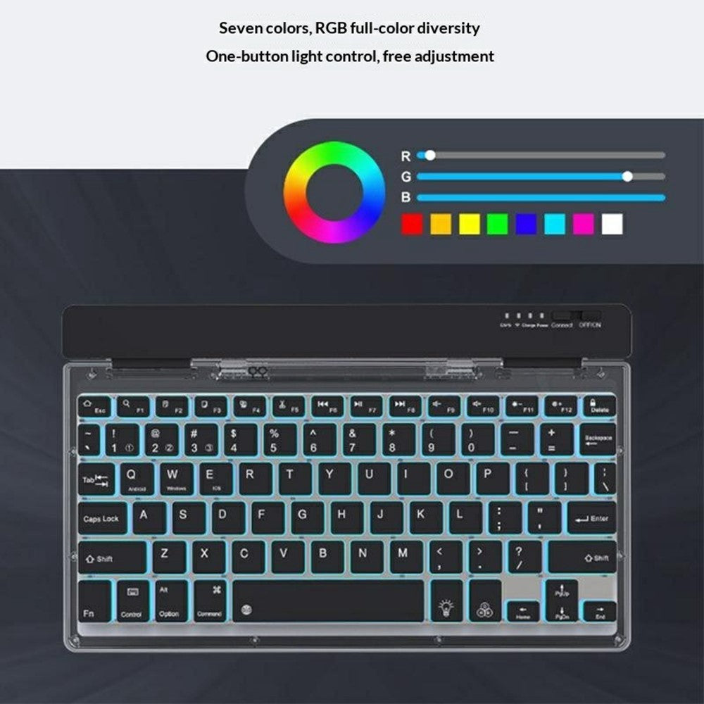 Foldable Transparent Wireless Keyboard – Tri-Mode, For Computer & Tablet
