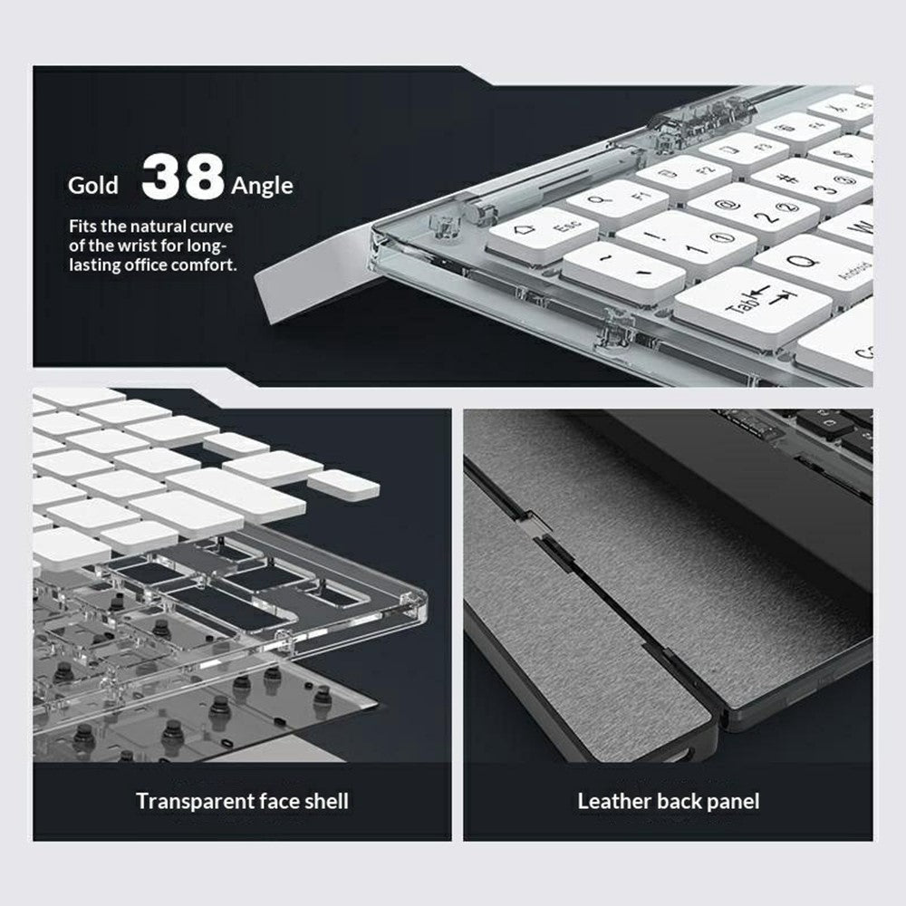 Foldable Transparent Wireless Keyboard – Tri-Mode, For Computer & Tablet