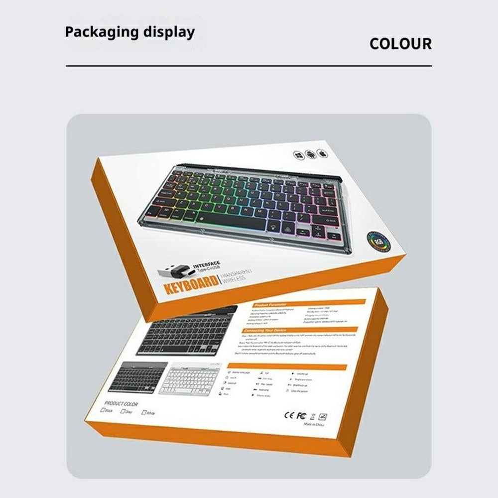 Foldable Transparent Wireless Keyboard – Tri-Mode, For Computer & Tablet