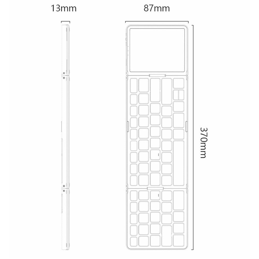 Tri-Fold Wireless Keyboard with Touchpad – For Phone, Tablet & PC