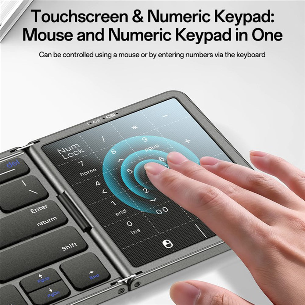 Tri-Fold Wireless Keyboard with Touchpad – For Phone, Tablet & PC