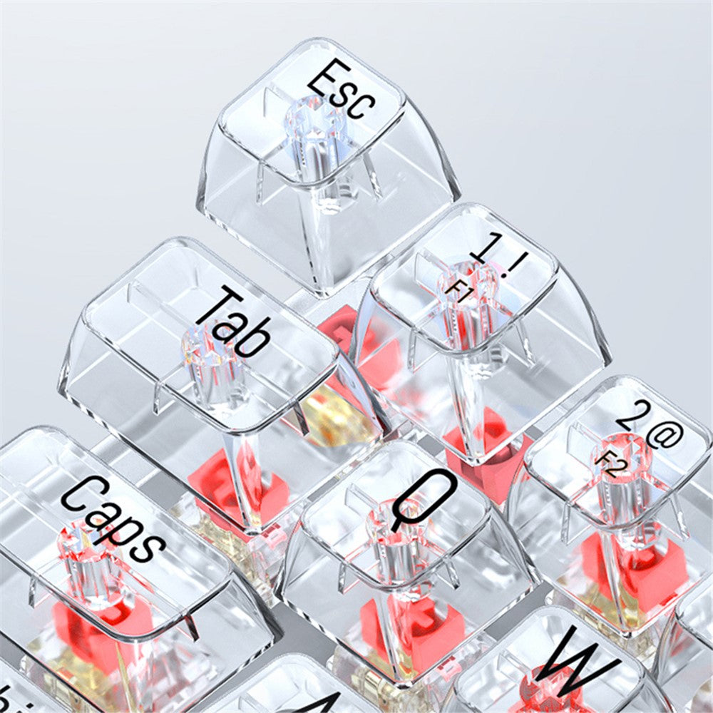 T-WOLF T40 Wired Mechanical Keyboard with Clear Keycaps