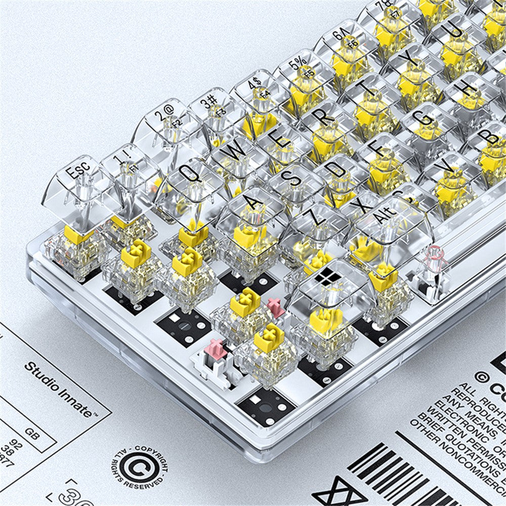 T-WOLF T40 Wired Mechanical Keyboard with Clear Keycaps