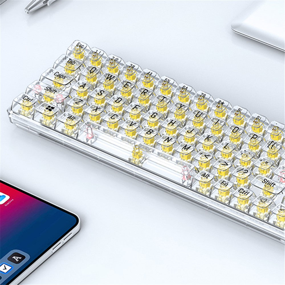 T-WOLF T40 Wired Mechanical Keyboard with Clear Keycaps