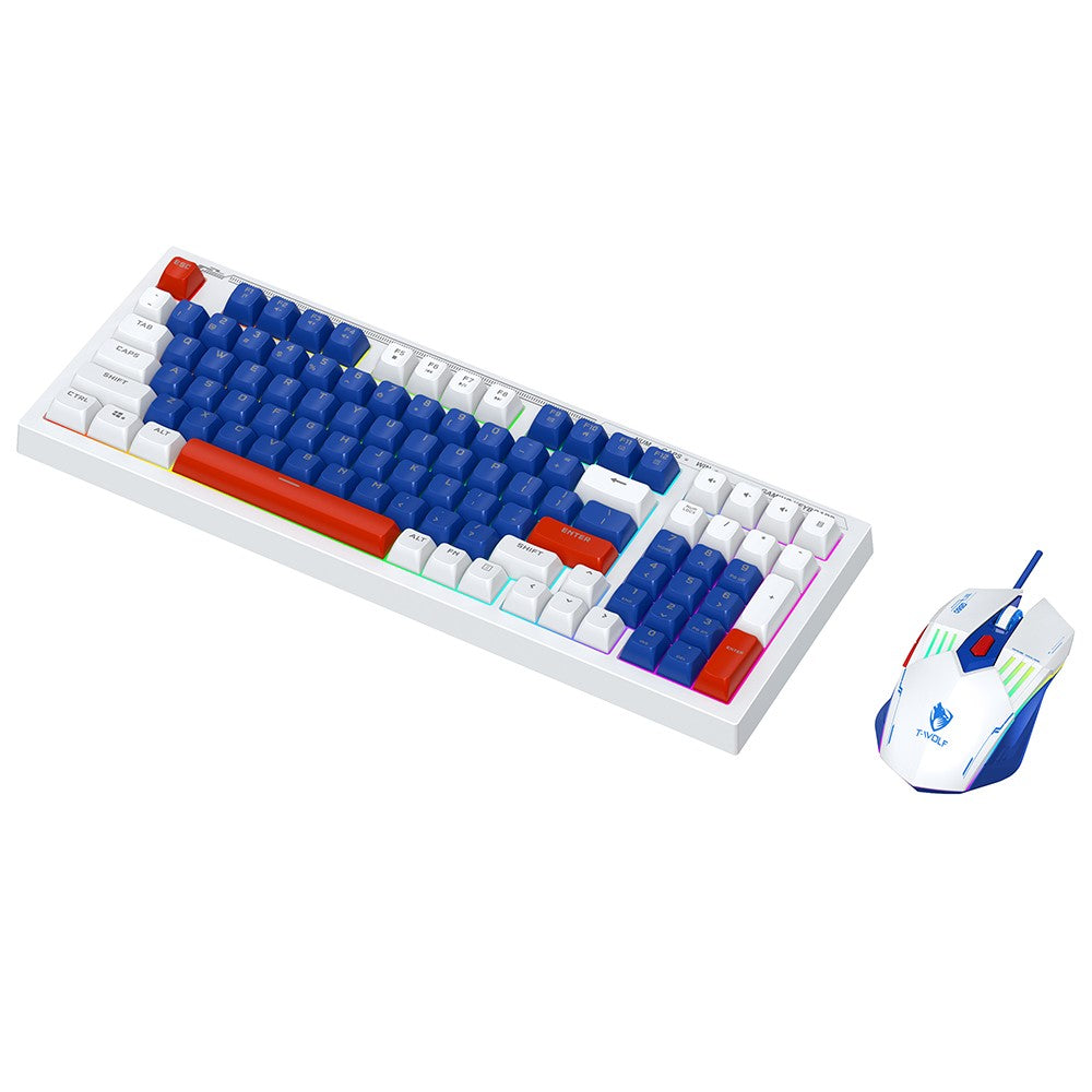 T-WOLF TF610 Wired Gaming Keyboard & Mouse Set – Backlit