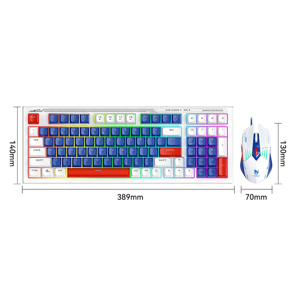 T-WOLF TF610 Wired Gaming Keyboard & Mouse Set – Backlit