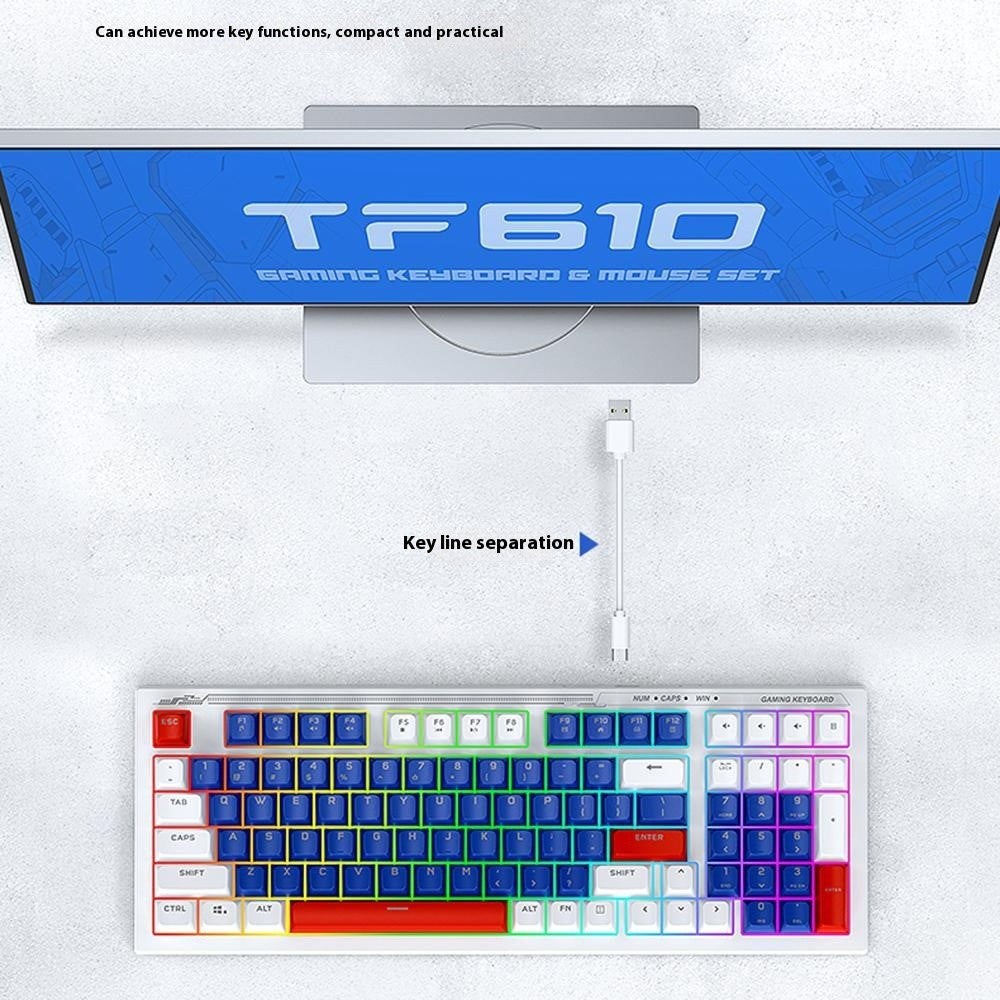 T-WOLF TF610 Wired Gaming Keyboard & Mouse Set – Backlit