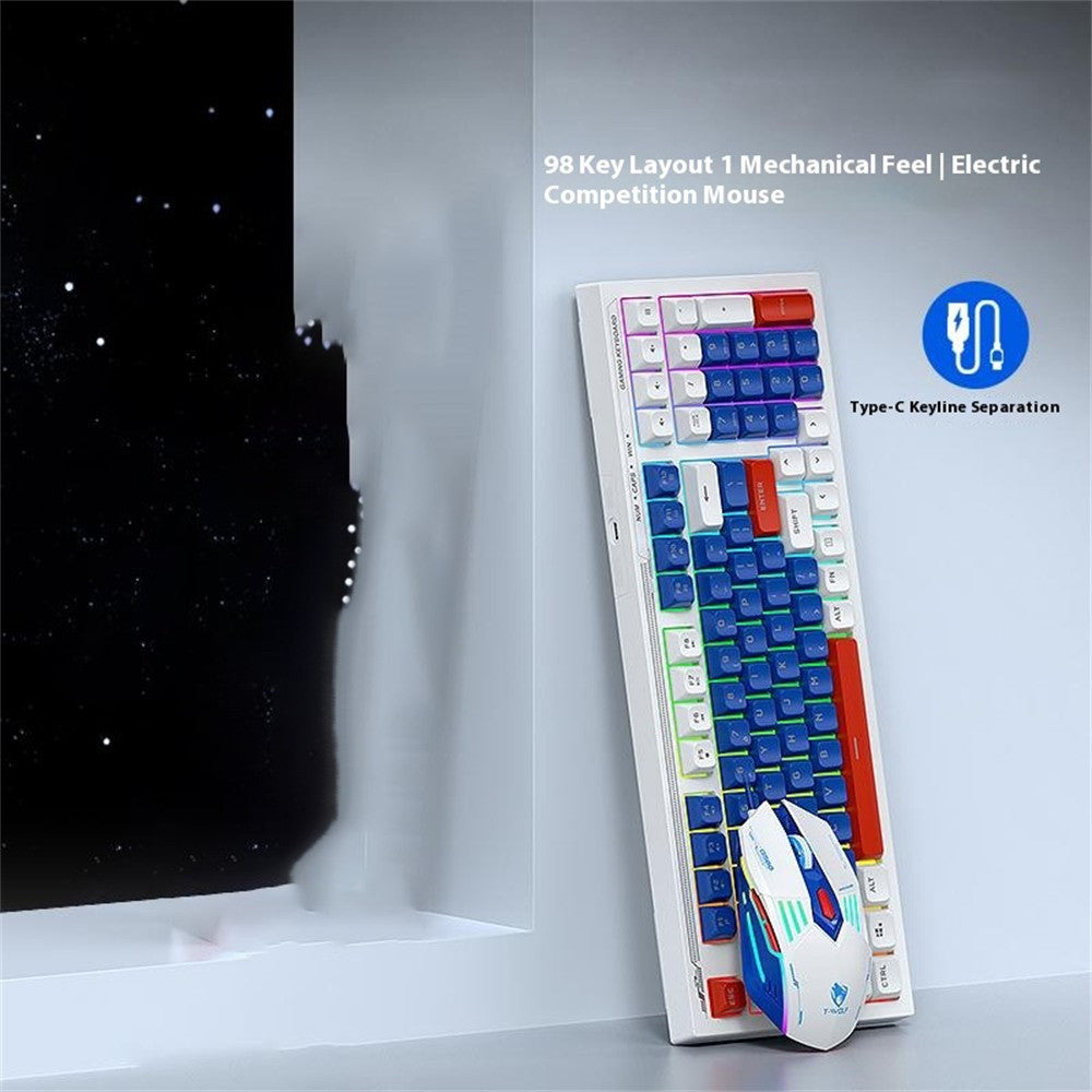 T-WOLF TF610 Wired Gaming Keyboard & Mouse Set – Backlit