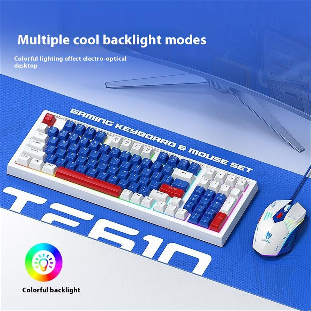 T-WOLF TF610 Wired Gaming Keyboard & Mouse Set – Backlit
