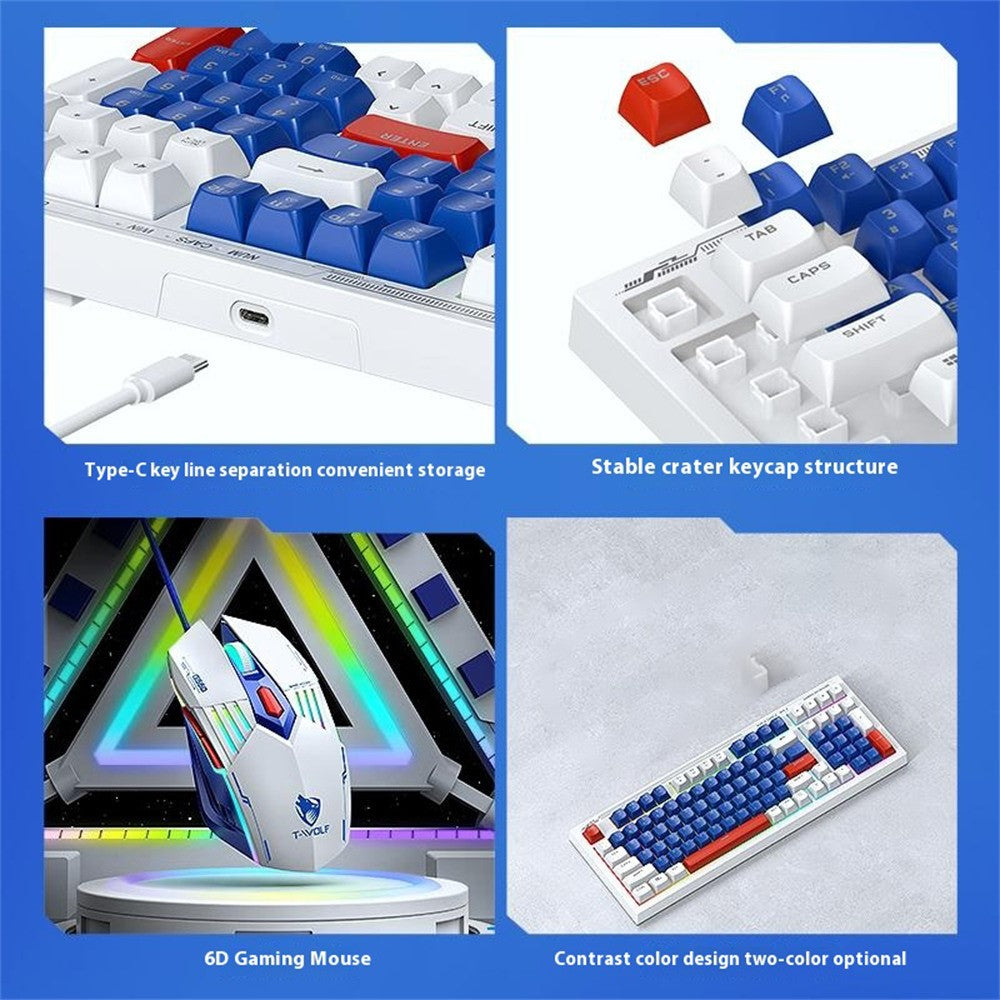 T-WOLF TF610 Wired Gaming Keyboard & Mouse Set – Backlit