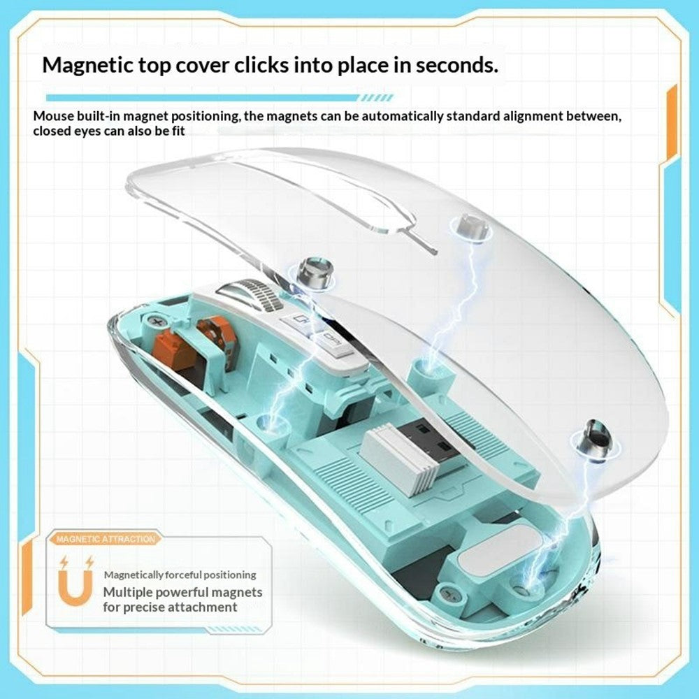 Transparent Wireless Keyboard & Mouse Set – RGB Backlit, For Tablet & Office