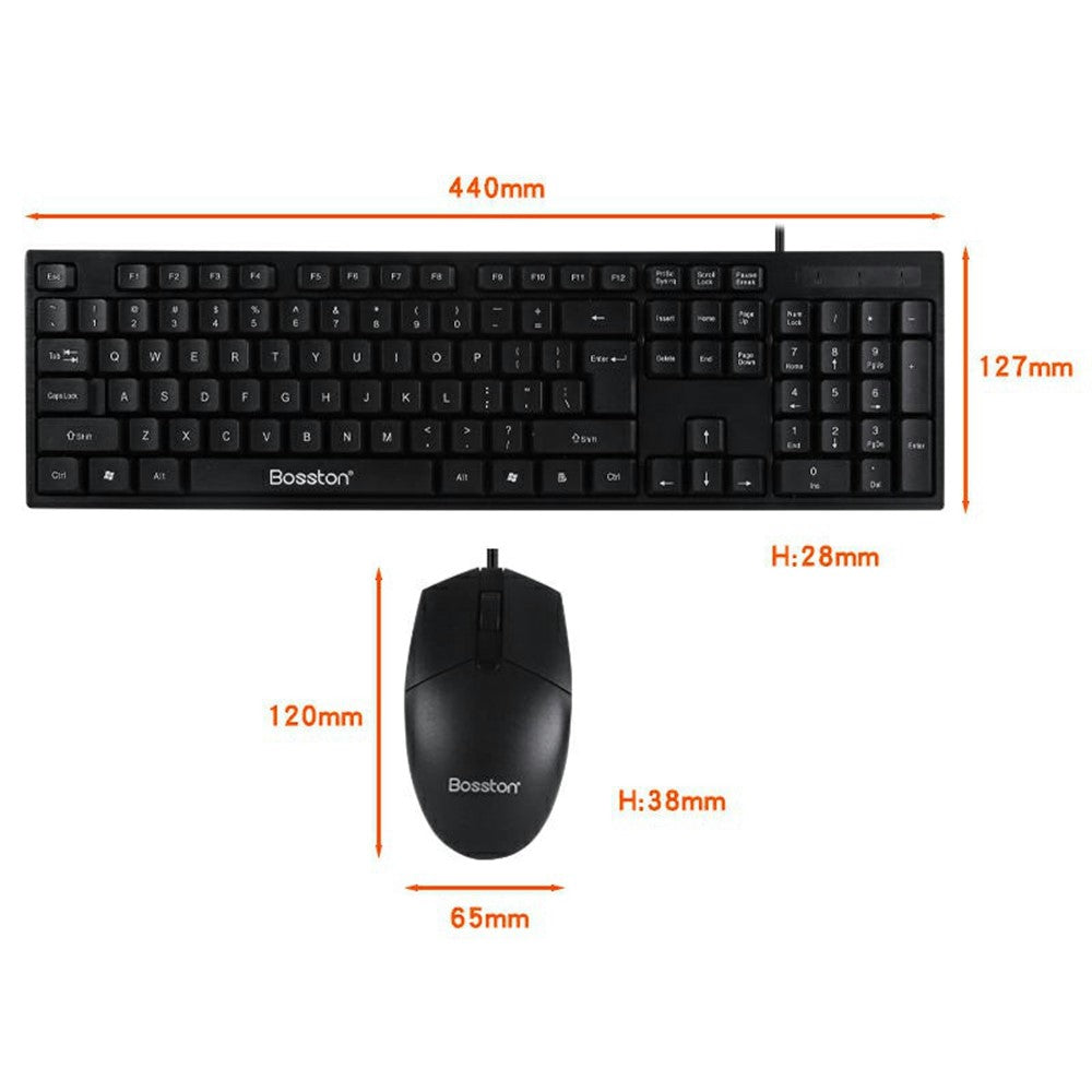 Wired Keyboard & Ergonomic Mouse Set for Desktop & Laptop