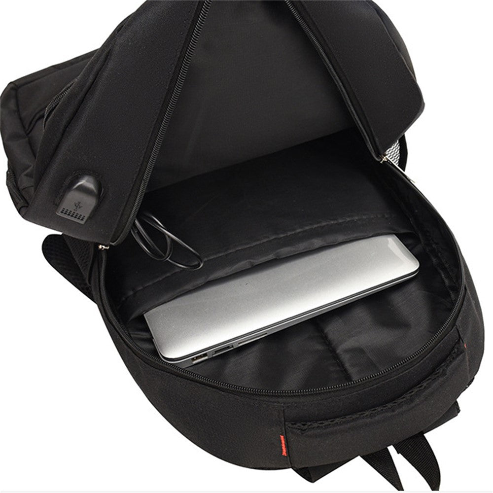 ZWX-6010 Size S Oxford Cloth Travel Backpack Dual Shoulder Laptop Bag with USB Port
