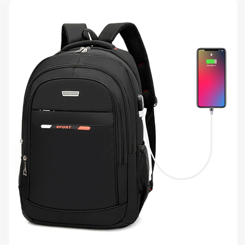 ZWX-6010 Size S Oxford Cloth Travel Backpack Dual Shoulder Laptop Bag with USB Port