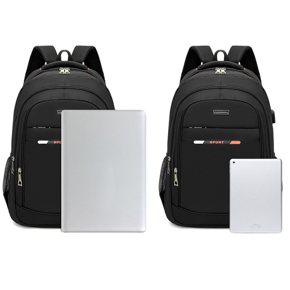 ZWX-6010 Size S Oxford Cloth Travel Backpack Dual Shoulder Laptop Bag with USB Port