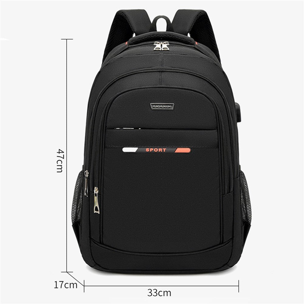 ZWX-6010 Size S Oxford Cloth Travel Backpack Dual Shoulder Laptop Bag with USB Port