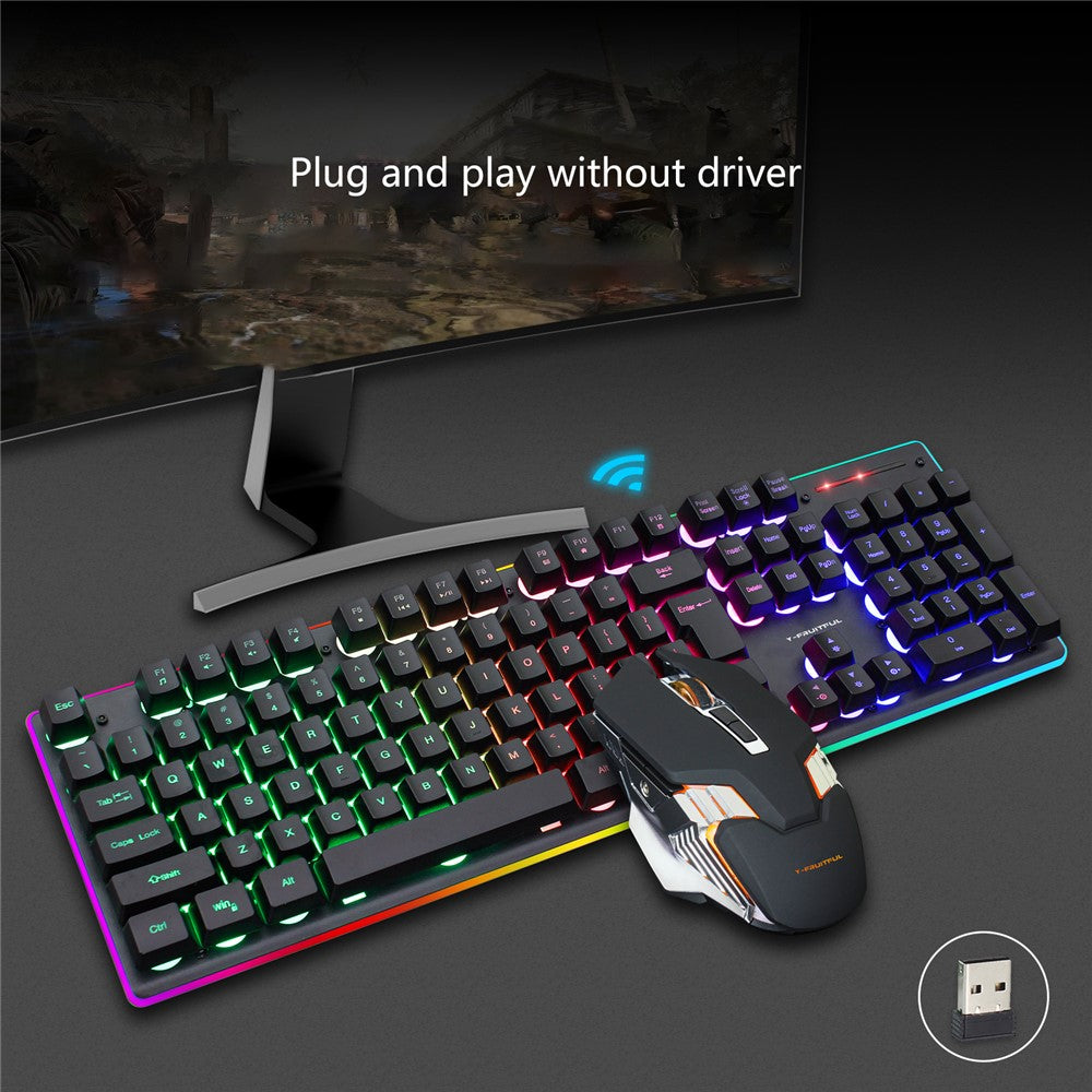 Backlit Wireless Keyboard & Mouse Set for Home Office