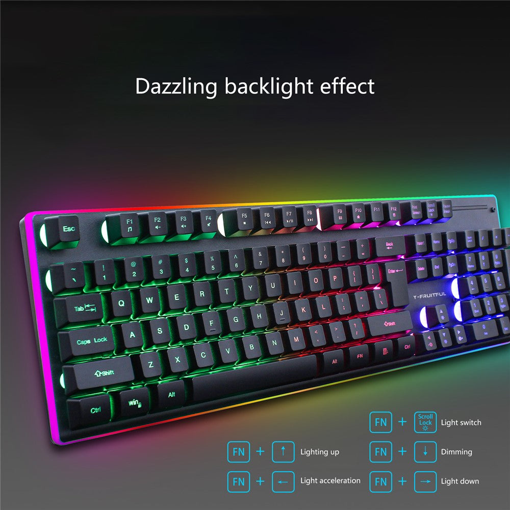 Backlit Wireless Keyboard & Mouse Set for Home Office