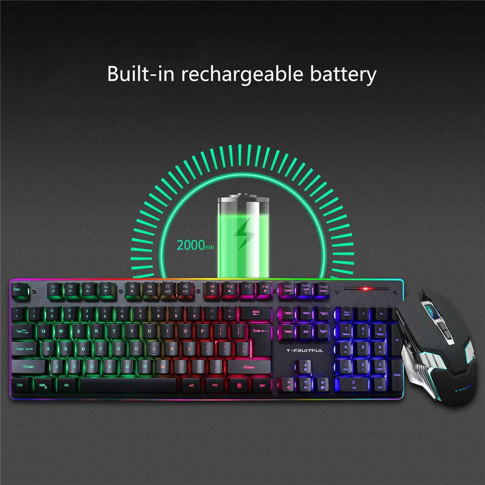 Backlit Wireless Keyboard & Mouse Set for Home Office