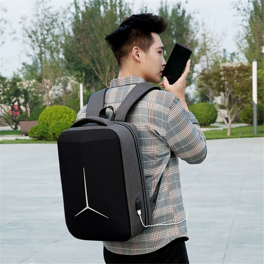 15 inch Laptop Backpack Waterproof Oxford Cloth+Polyester Computer Rucksack with USB Charging Port