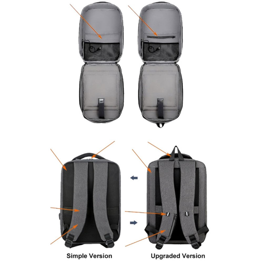 15 inch Laptop Backpack Waterproof Oxford Cloth+Polyester Computer Rucksack with USB Charging Port