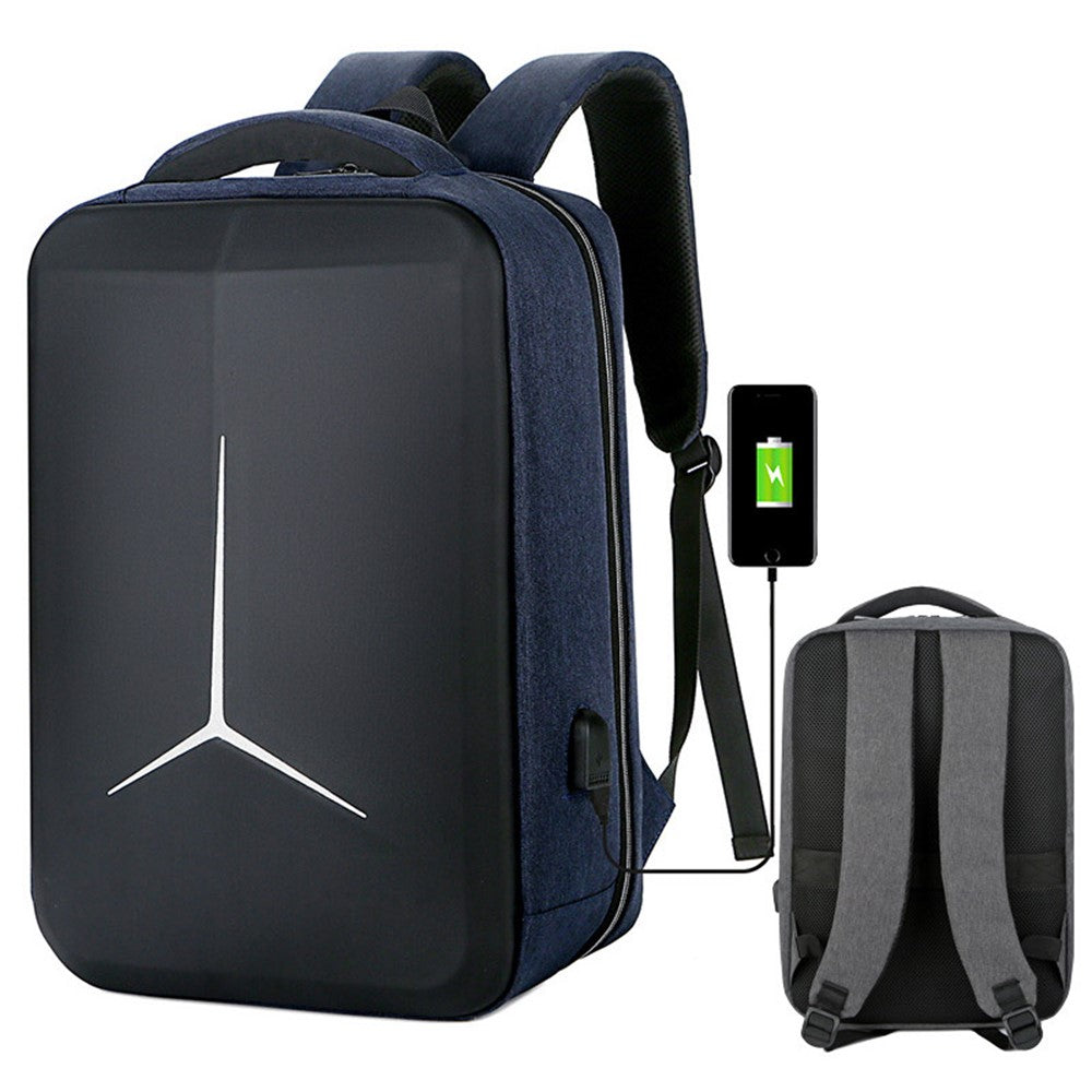 15 inch Laptop Backpack Waterproof Oxford Cloth+Polyester Computer Rucksack with USB Charging Port