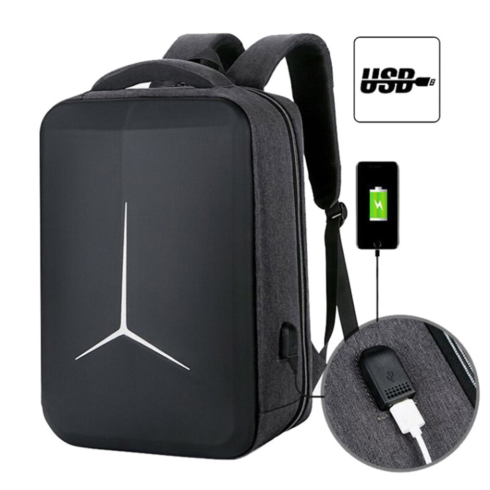17-inch Laptop Backpack with USB Charging Port Oxford Cloth+Polyester Travel Work Rucksack