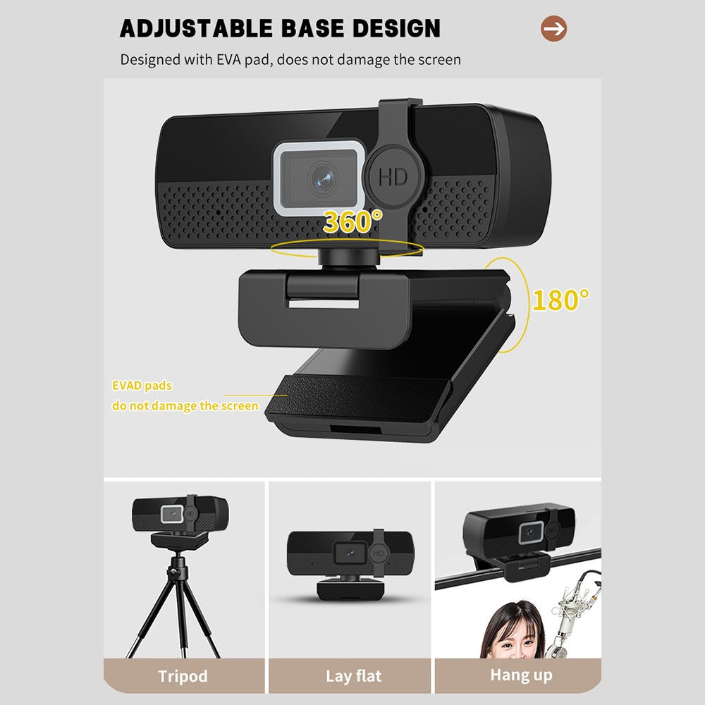 4K HD USB Webcam with Privacy Cover – Autofocus for Conferencing & Streaming