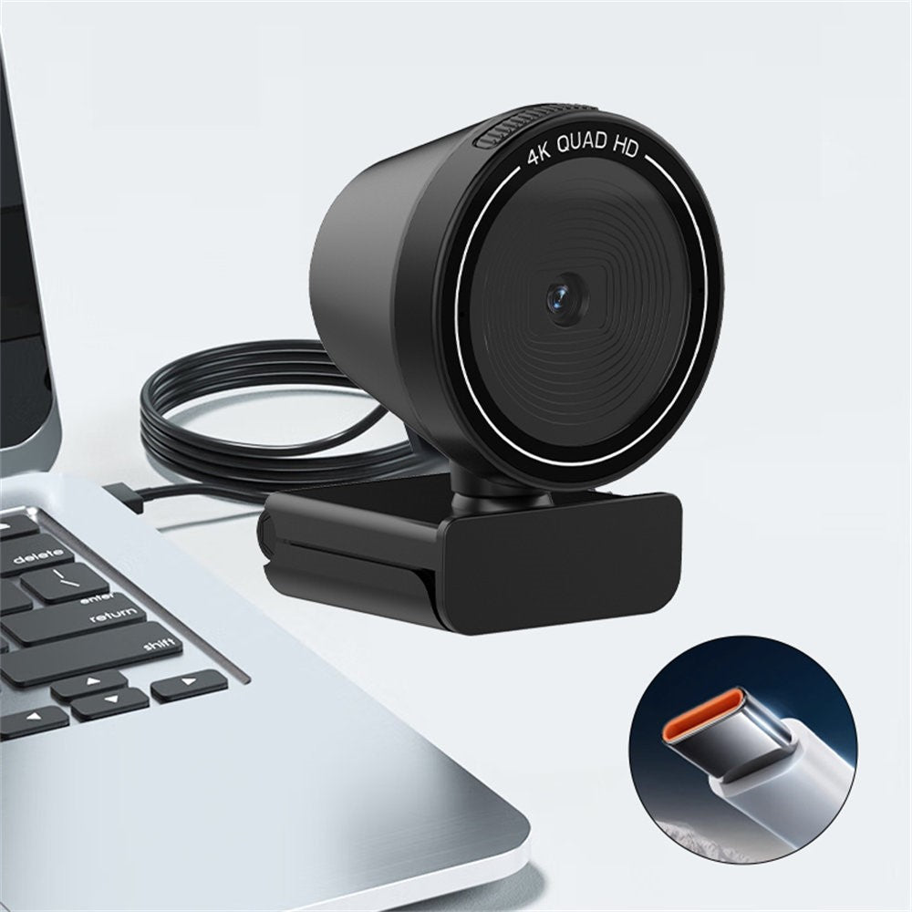 4K Ultra HD Webcam with Rotating Base – Type-C, Autofocus