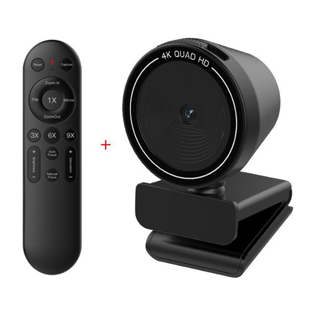 4K Ultra HD Webcam with Remote Control – Rotating Base, Type-C