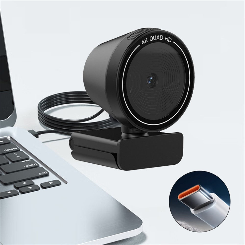 4K Ultra HD Webcam with Remote Control – Rotating Base, Type-C