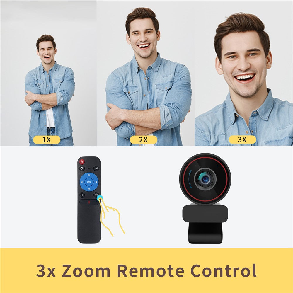 4K Ultra HD Webcam with 3X Zoom – Autofocus for Video Conferencing
