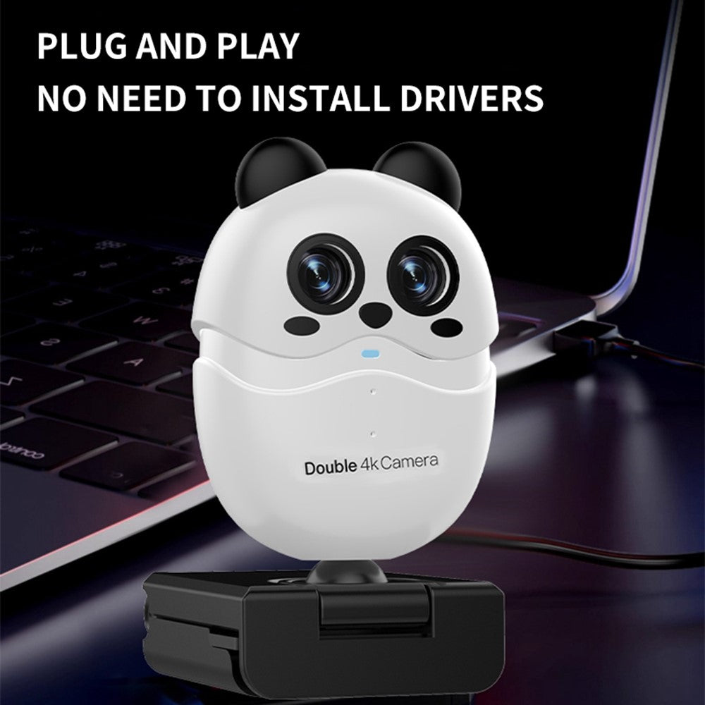 4K Dual-Lens Webcam with Remote Control – Autofocus for Video Calls