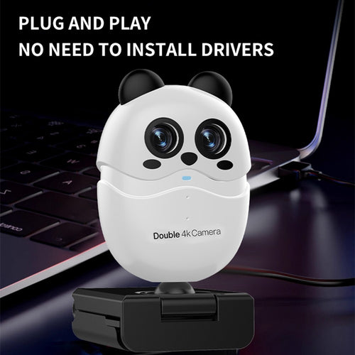 4K Dual-Lens Webcam with Remote Control – Autofocus for Video Calls